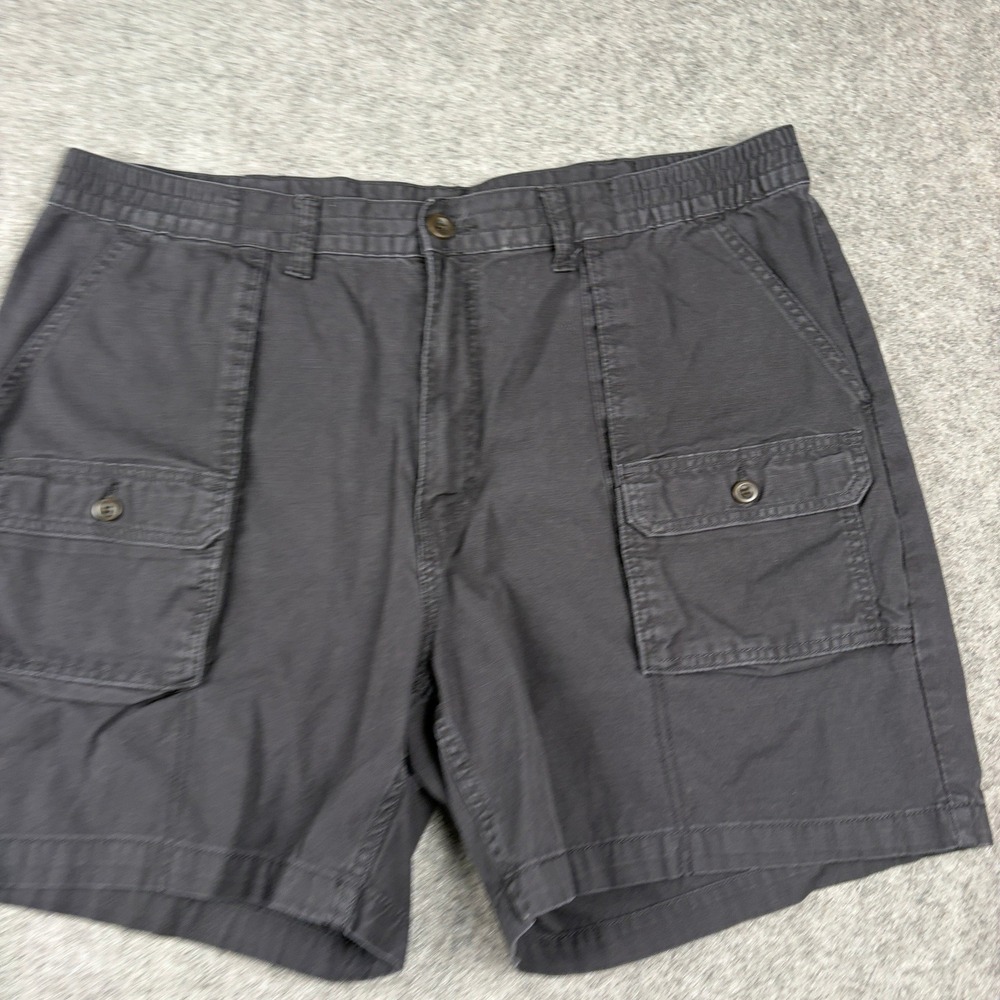 St. John's Bay Cargo Shorts Mens 42 Gray Cotton Elastic Waist Utility Outdoor - Picture 3 of 12